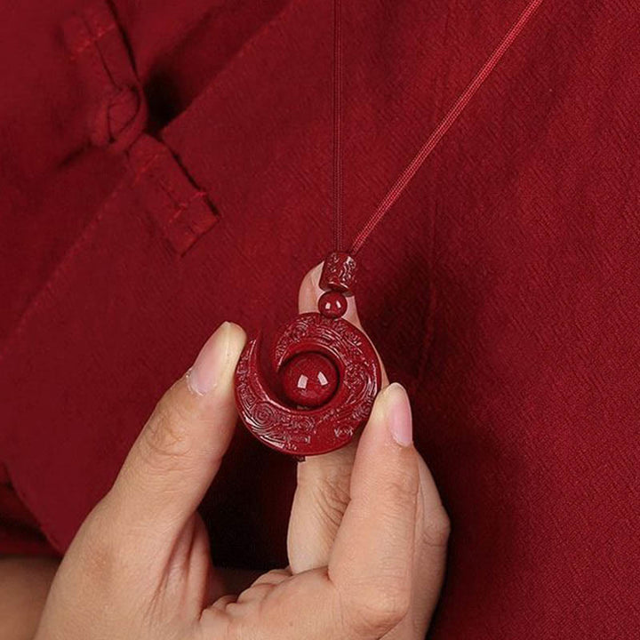 Kette Anhänger Rot Buddha Natur Glück