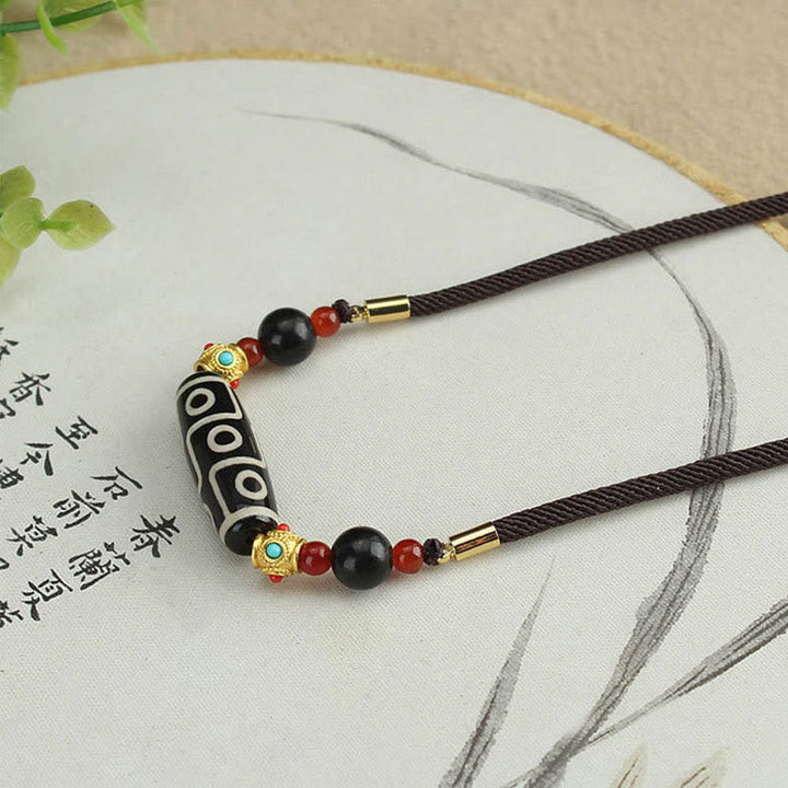 Anhänger Kette Dzi neun-Auge Tibet Schutz