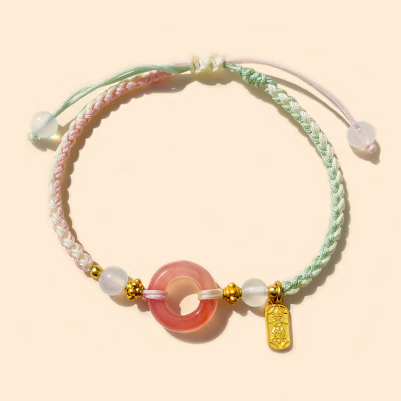 Armband Achat – Frieden Energie mit Perlmutt Perlen und Golddetails