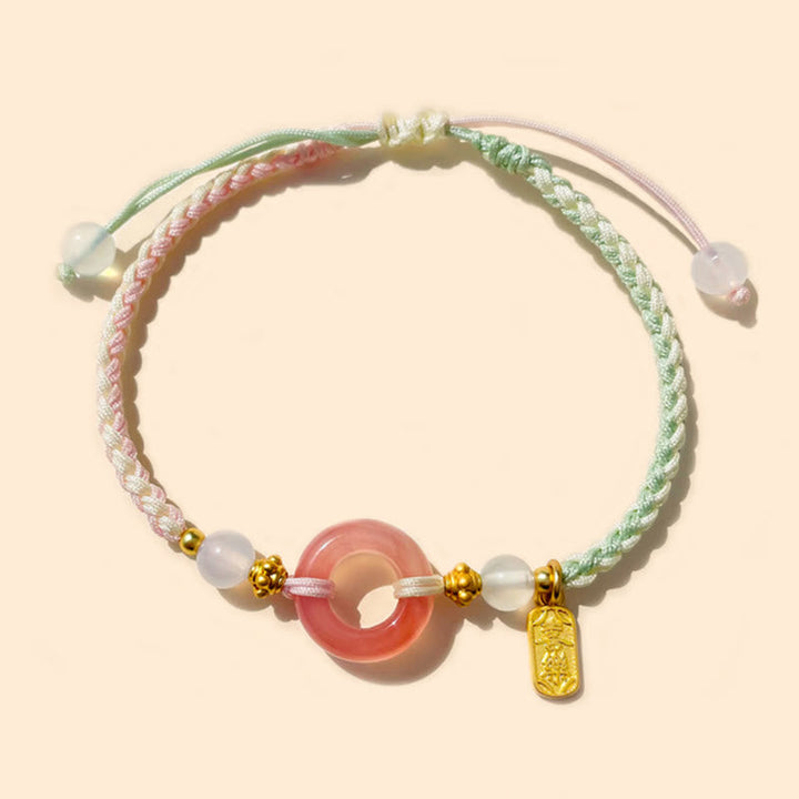 Armband Achat – Frieden Energie mit Perlmutt Perlen und Golddetails