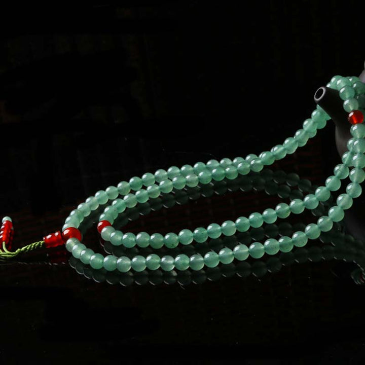 Mala Grüner Aventurin Roter Achat Armband Glück Naturstein Perlen