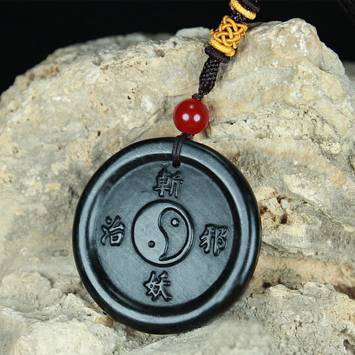 Anhänger Hetian-Jade Yin Yang Natur – Glück