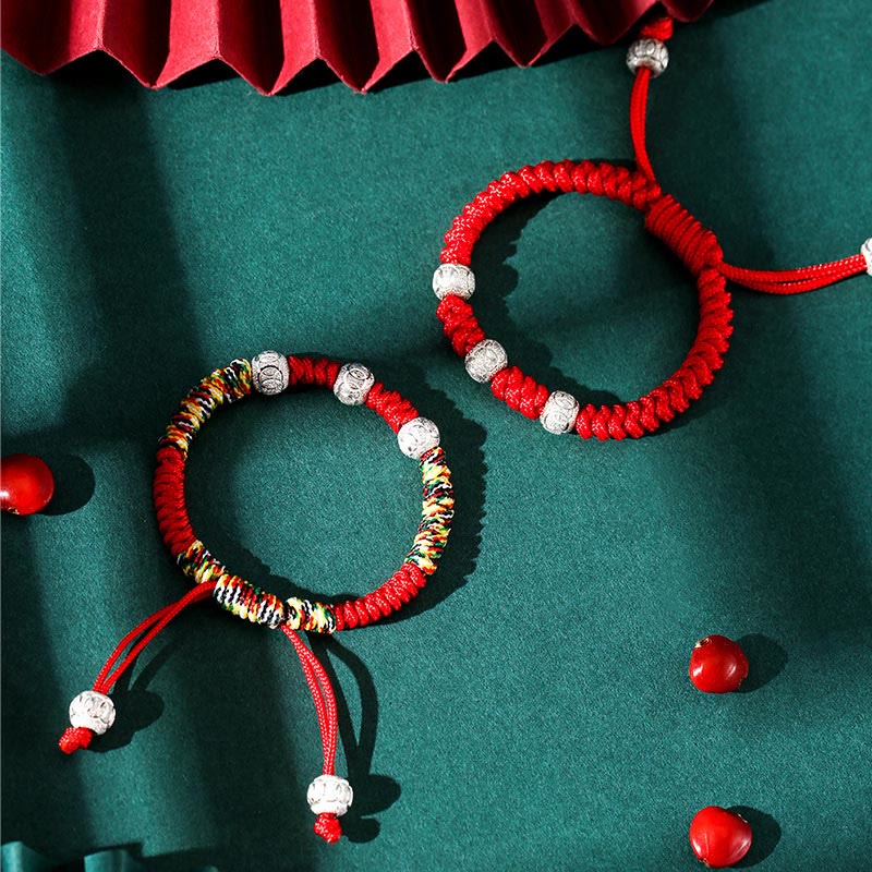 Rote Glücksbänder Armband 925 Silber – Stärke Handgelenk traditionell