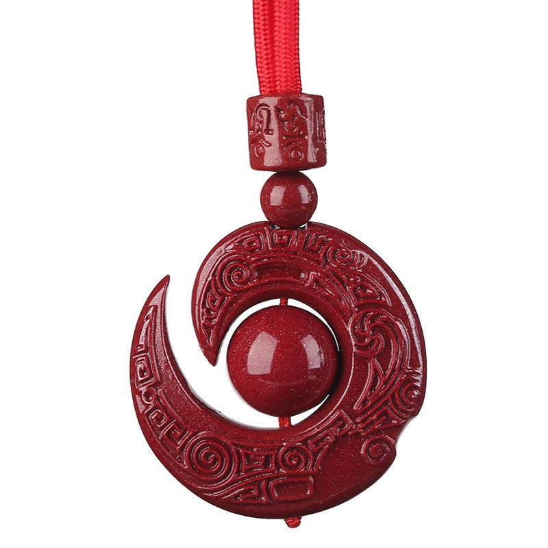 Rote Kette Anhänger Glücksstein Buddha Harmonie