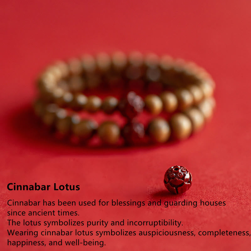 Armband Zinnober Lotus – Glück & Wohlstand