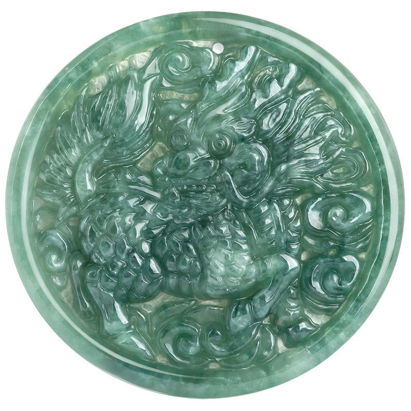 Jade Anhänger Qilin Kette grün Natur