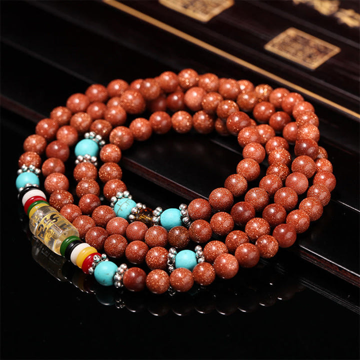 Roter Achat Armband Om Mani Padme Hum Balance türkis Perlen