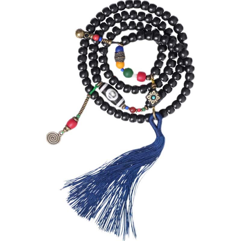 Mala Kupfer Ebenholz Balance Perlen Quaste Schmuck Accessoire