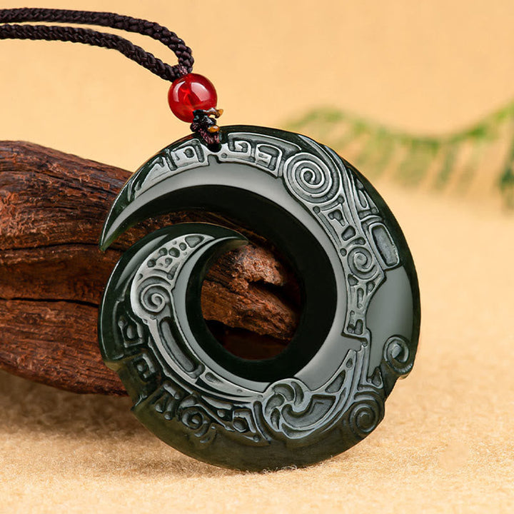 Hetian Cyan Jade Kette Anhänger Naturstein Glück