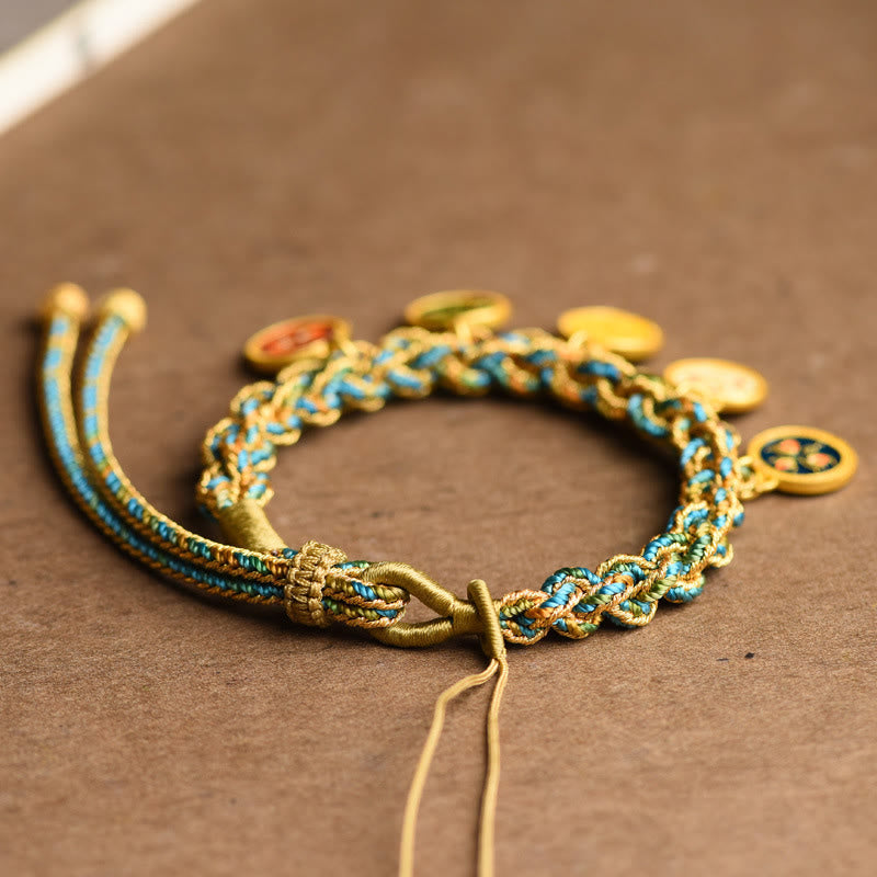 Armband Five Five – Glück & Wohlstand mit türkisen Elementen und Golddetails