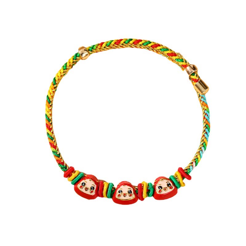 Armband Bunt Zongzi Glück – Glück Seilgeflecht Rot Gold Grün