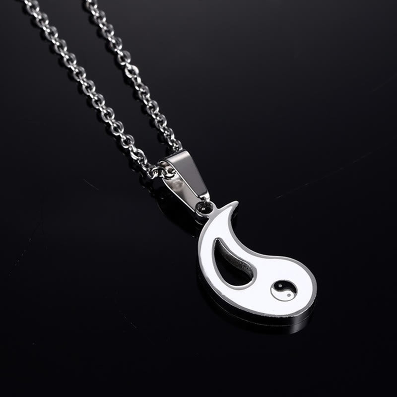 Kette Yin Yang Stein – Bild 9 – Silberne Kette Yin Yang Anhänger Schwarz Weiß Naturstein Design