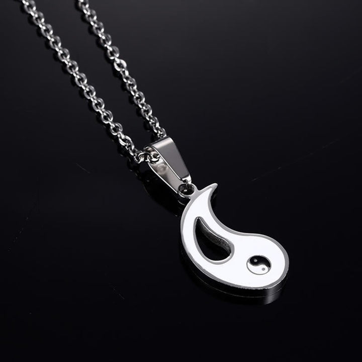 Kette Yin Yang Stein – Bild 9 – Silberne Kette Yin Yang Anhänger Schwarz Weiß Naturstein Design