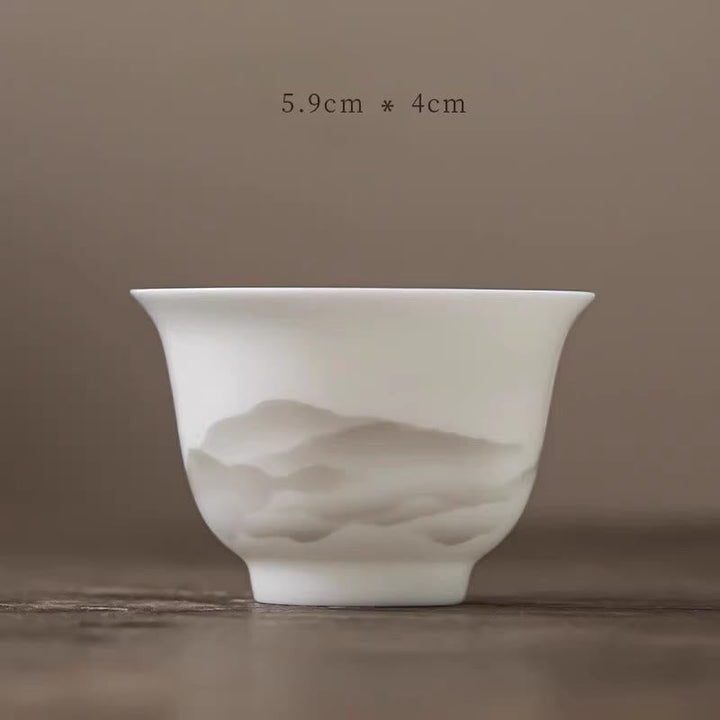Gaiwan Porzellan Berglandschaft Sancai Vintage Tasse schmal 50ml