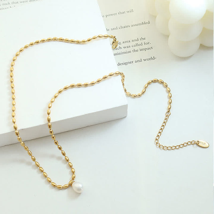 Anhänger Kette Perle Buddha Frieden gold