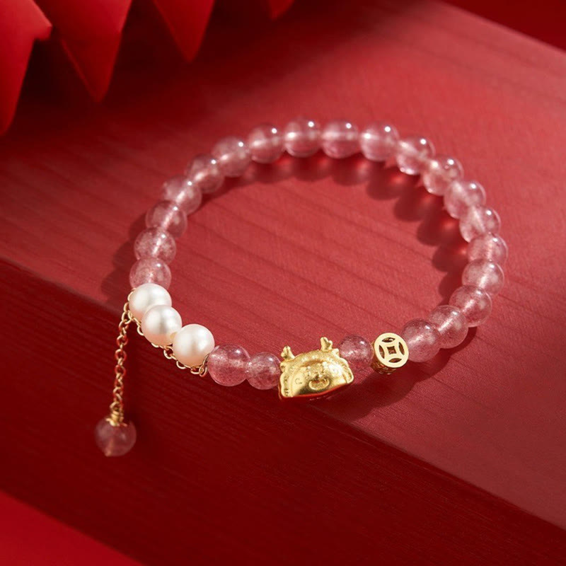 Armband Roter Achat Granat Fu-Zeichen – Glück & Erfolg elegantes Accessoire Naturstein