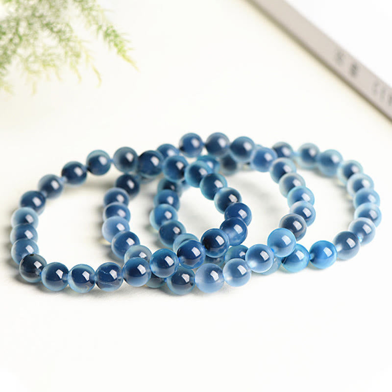 Blaue Achat Armbänder Armband Achat Stärke Harmonie Naturstein elastisch