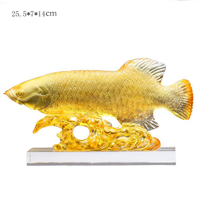 Figur Koi Fisch Liuli Glück Mittel Gold