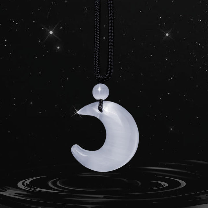 Kette Obsidian Selenite Yin Yang Natur – Schutz – Selenit-Kristall