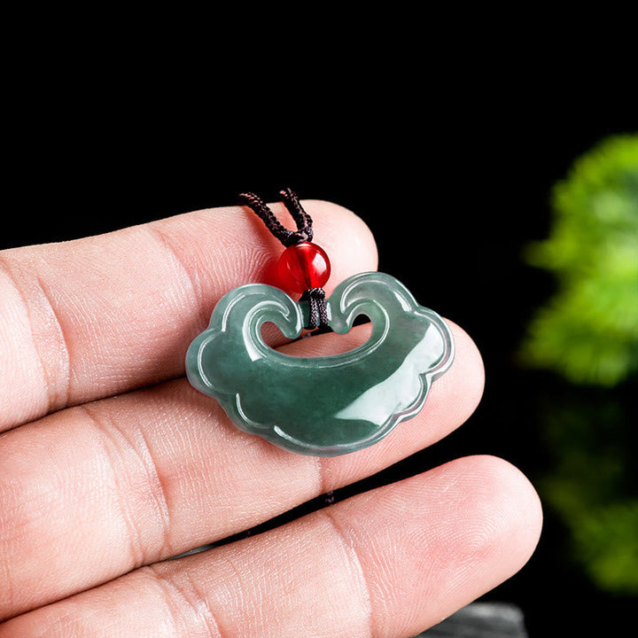 Kette Jade Anhänger Wolkenform – Glück Schutz