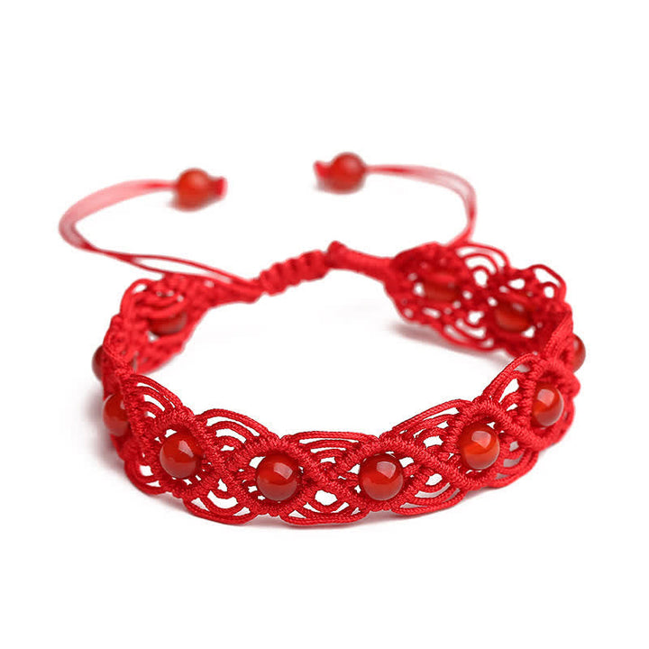 Armband Roter Achat – Energie rotes Spitzenarmband mit Perlen elastisch