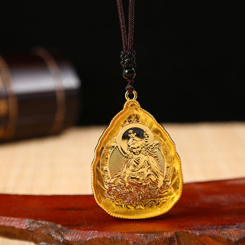 Kette Liuli-Kristall Buddha Tibet gold Anhänger