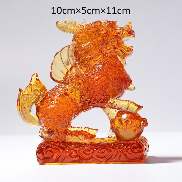 Feng Shui Deko Kirin Liuli Gold / Kirin&Kugel