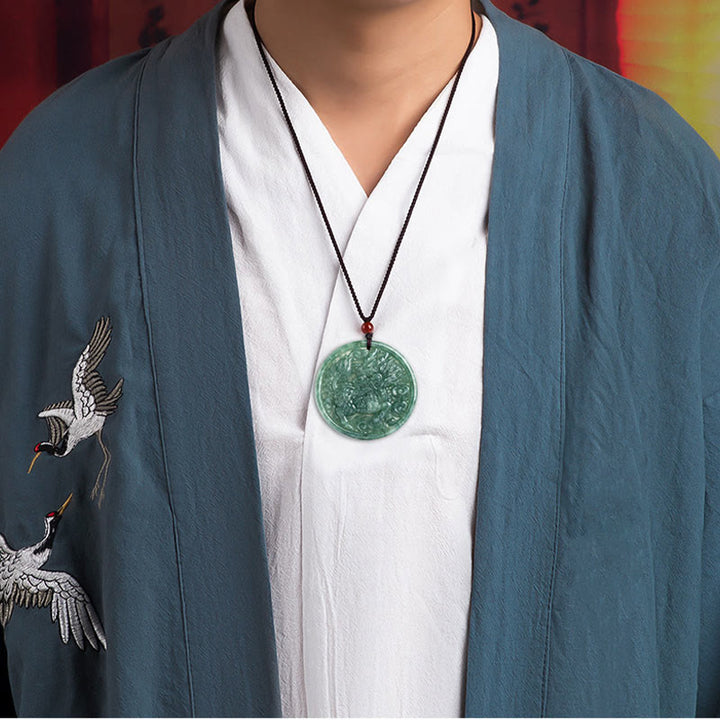 Jade Anhänger Kette Qilin Wohlstand Fülle