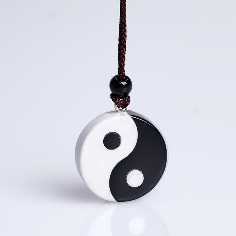 Yin Yang Anhänger Obsidian Kraft Symbol Stärke