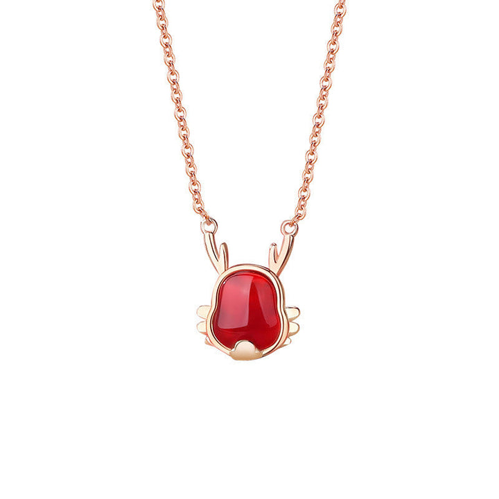 Kette Rotagat Drachen Fu-Charakter Roségold Glück