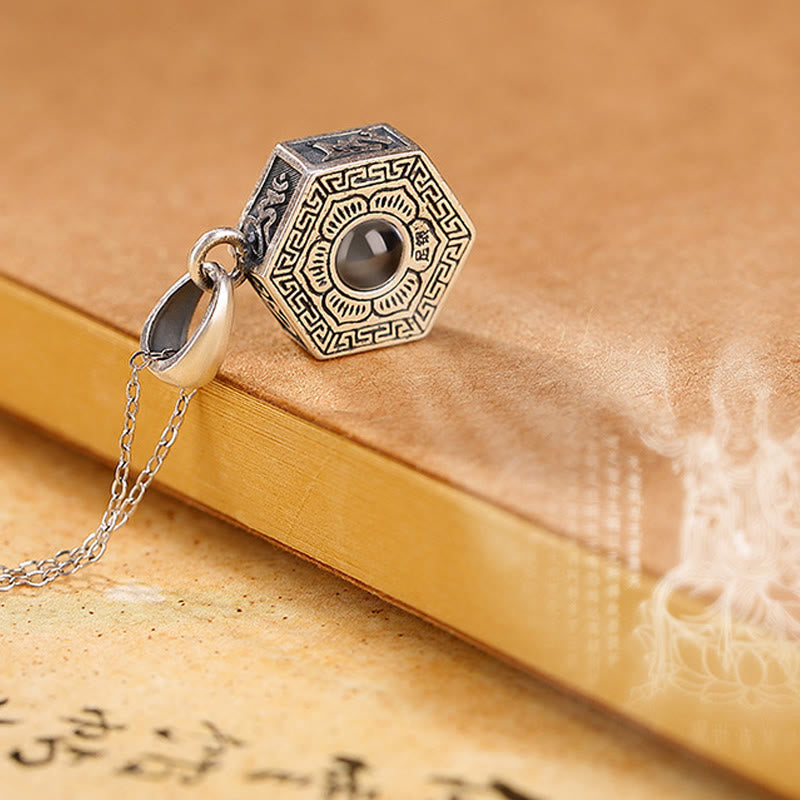 Anhänger Kette Tibetischer Hexagon Silber