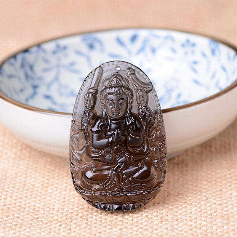 Braun Obsidian Buddha Kette Meditation Glücksbringer