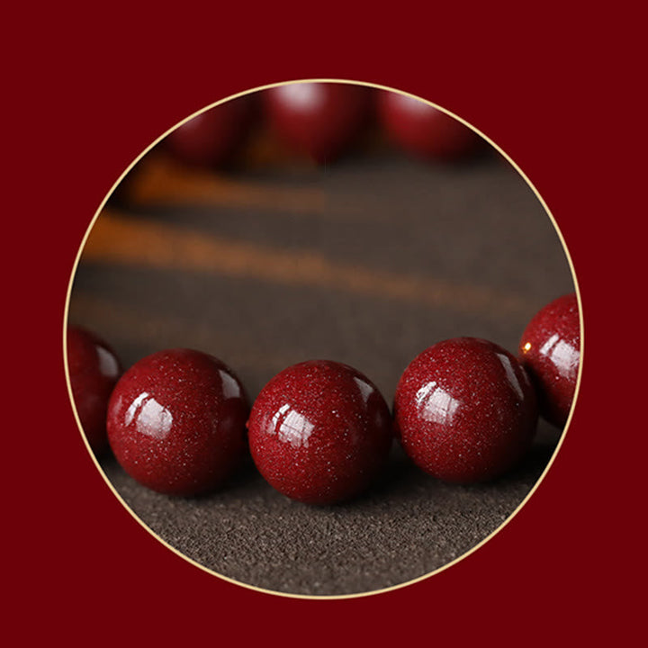Rotes Zinnober Armband 925 Silber Om Mani Padme Hum elegante Perlen