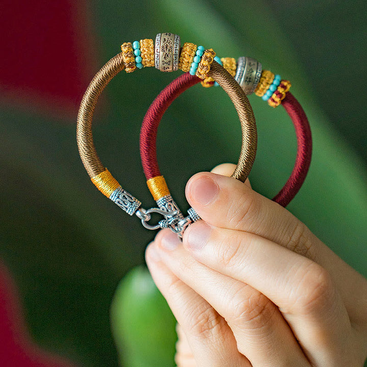 Armband – Schutz & Glück Stärke mit Türkis und Gold Perlen Handgelenk.