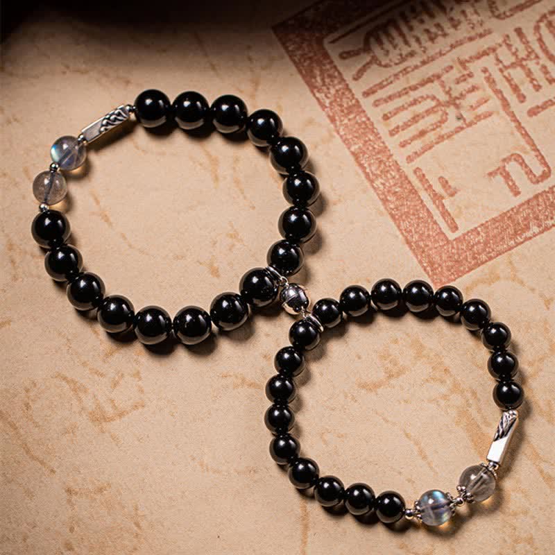 Armband 925 Silber Mondstein Paar – Stärke – Bild 8