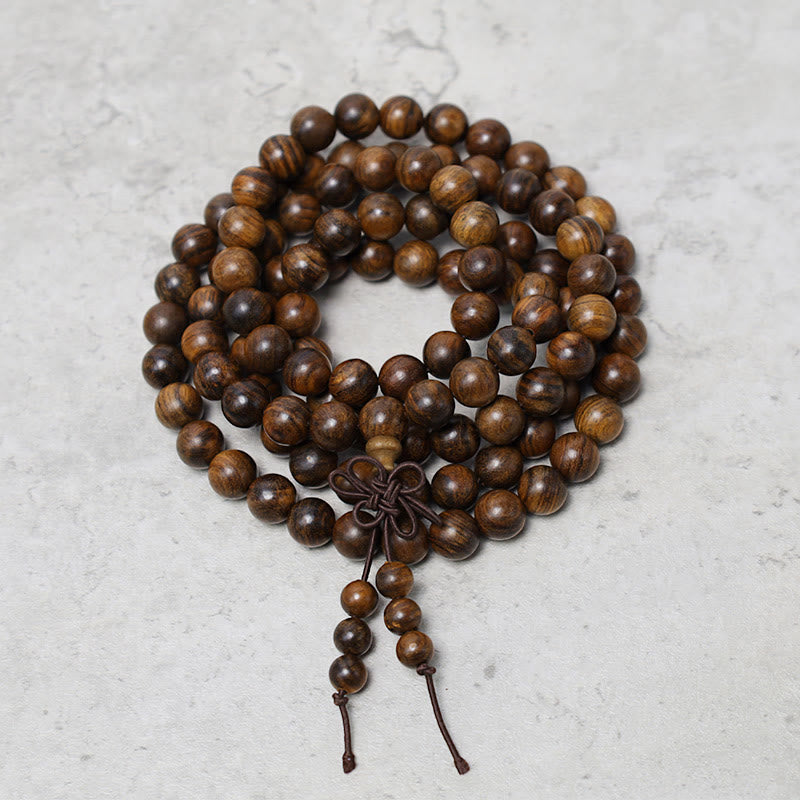 Mala 108 Perlen Sandelholz - Gebet Meditation