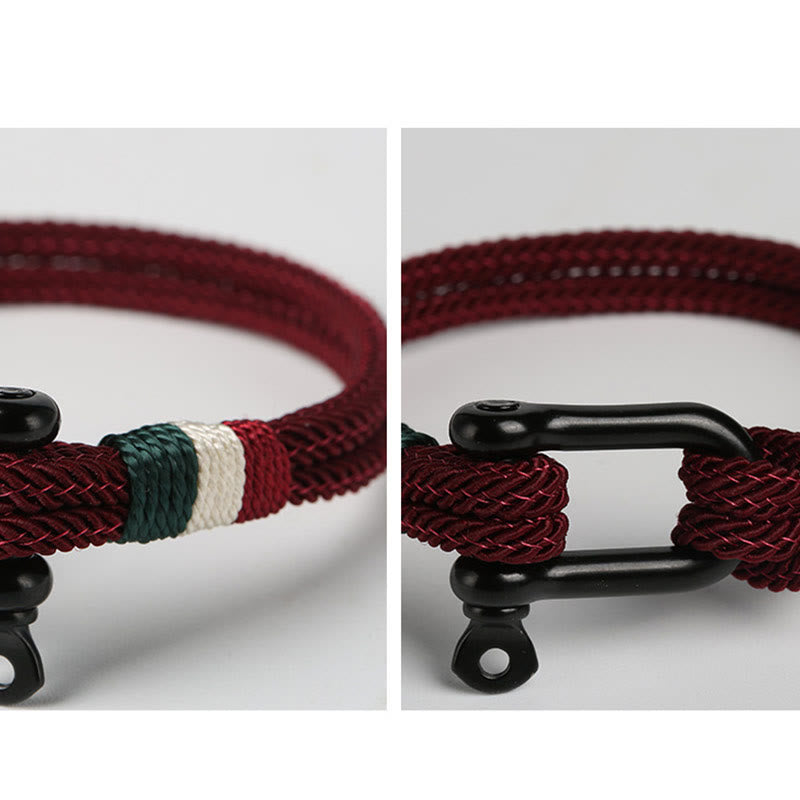Rotes Armband Glück Stainless Stahl – Glück mit schwarzem Verschluss