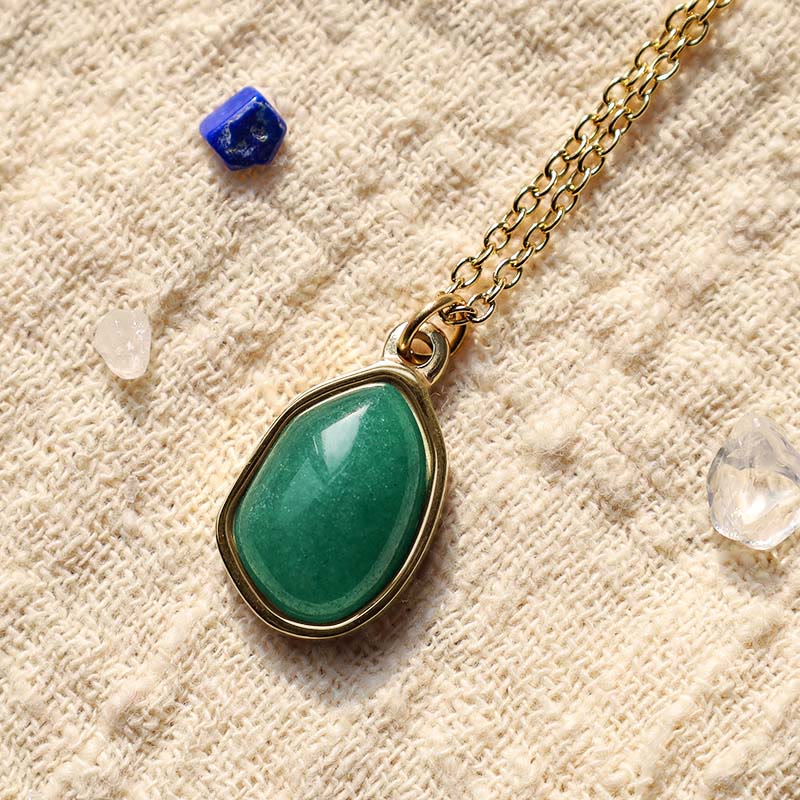 Kette Aventurin Amethyst Rosenquarz – Segen – Bild 14 – Grüne Aventurin Kette mit goldenem Anhänger Naturstein Schmuck