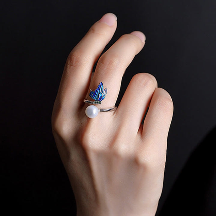 Kette Perle Ring Schmetterling Heilung
