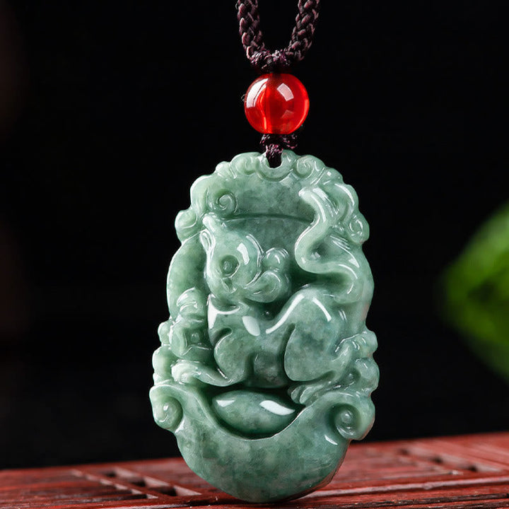 Kette Jade Chinesischer Tierkreis – Wohlstand & Fokus – Bild 11 – Jade Kette Chinesischer Tierkreis Anhänger grüner Naturstein Wohlstand Fokus