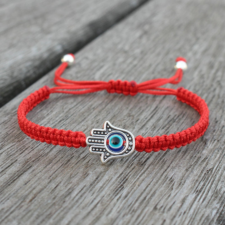 Schutzarmband Hamsa Symbol Evil Eye Schnur