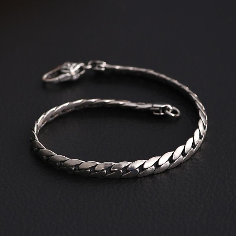 Tibetische Kette Kupfer Silber Gliederarmband Herrenschmuck