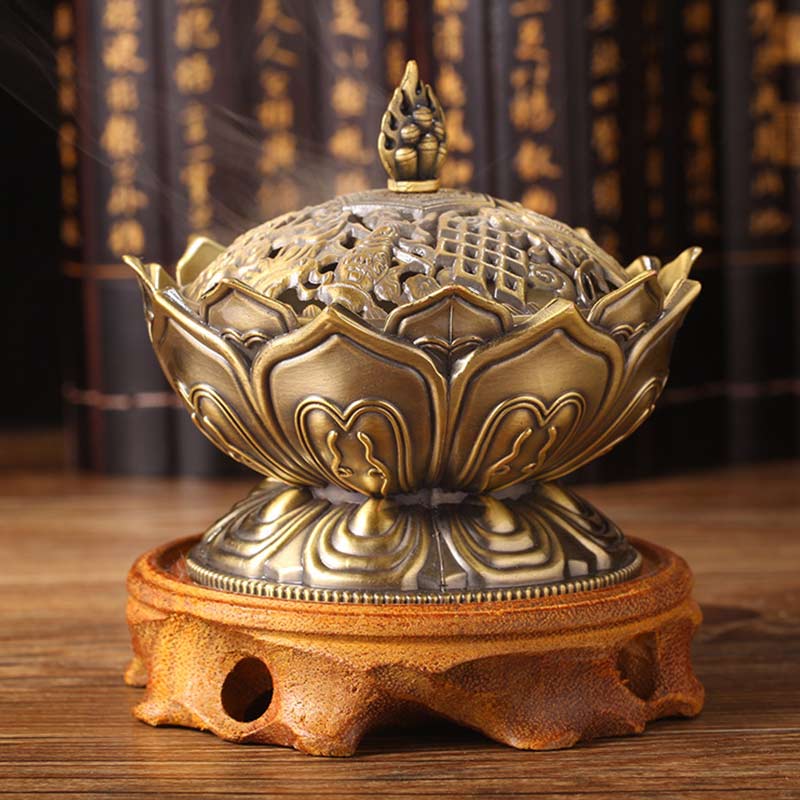 Räucherstäbchen Halterung Lotus Keramik Bronze