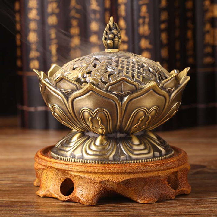 Räucherstäbchen Halterung Lotus Keramik Bronze