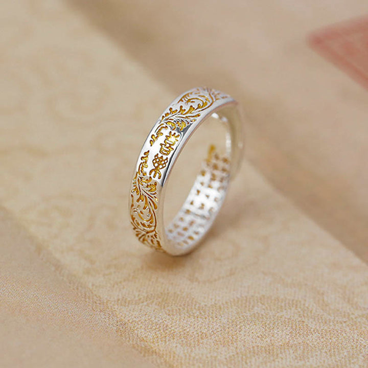 Ring Kupfer Lotus Herzsutra – Frieden & Glück