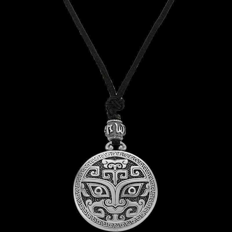 Anhänger Kette Silber Taotie Glück Amulett