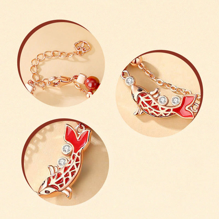 Armband 925 Silber Zinnober Koi Fisch – Glück & Wohlstand