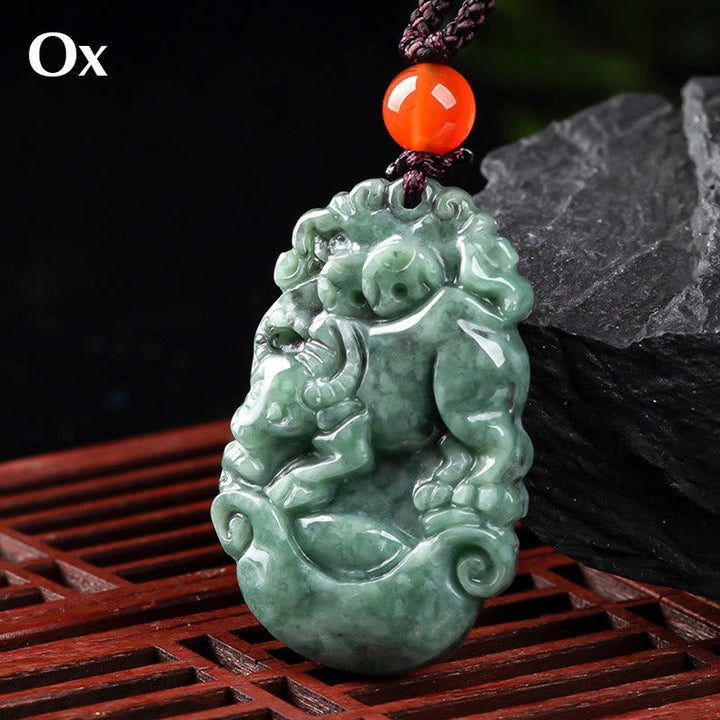 Kette Jade Chinesischer Tierkreis – Wohlstand & Fokus – Bild 15 – Jade Kette Chinesischer Tierkreis Ox Anhänger Wohlstand Fokus Naturstein