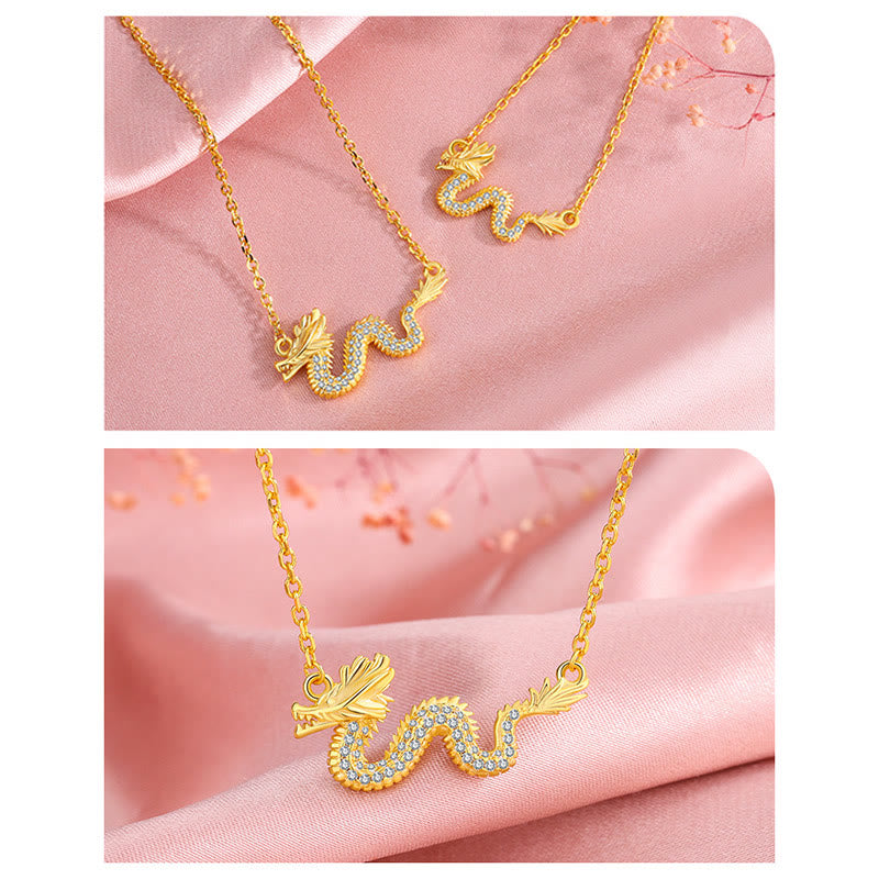 Kette 925er Silber Drachen Jahr Glück gold Zirkonia