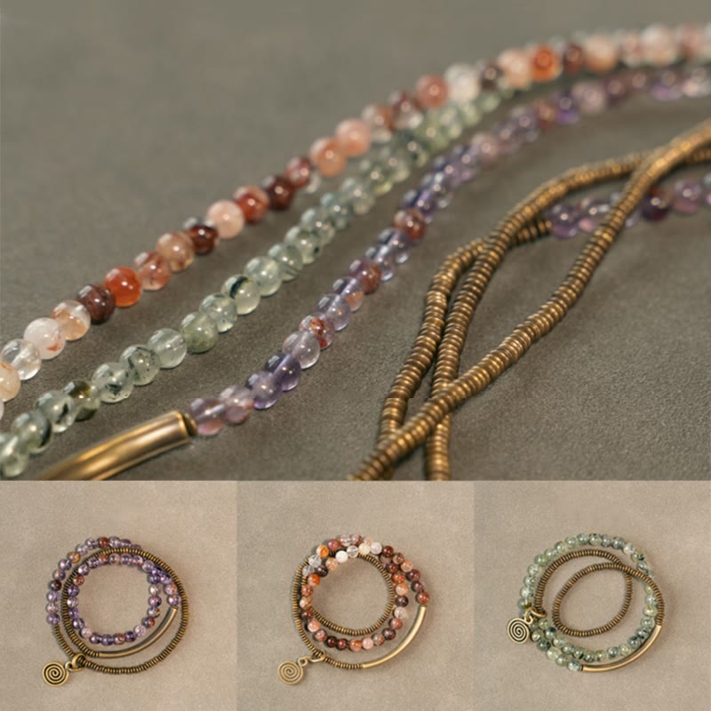 Armband Kupfer – Liebe mit Natursteinen in verschiedenen Farben elegant.